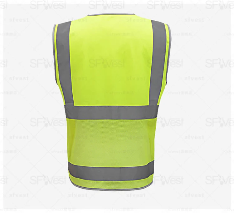 SFvest Новое поступление безопасности спецодежды желтый светоотражающий жилет сетки светоотражающий жилет дышащая логотип печати