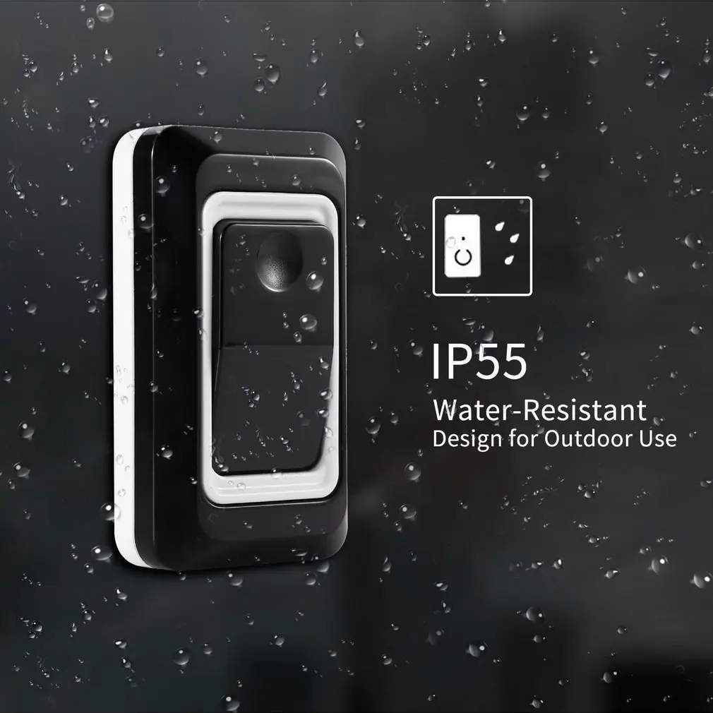 

Wireless Doorbell Portable Wirless Digital Cordless Door-Bell Kit Waterproof 1000ft/ 300m Range with Plug-in Receivers