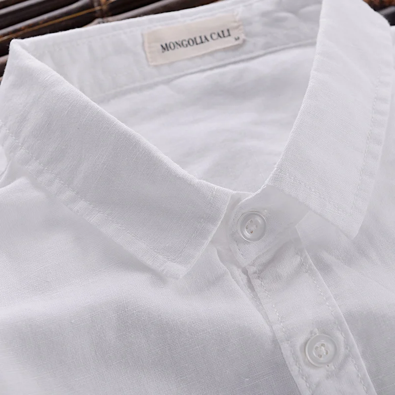 Мужская льняная рубашка дышащая с длинным рукавом|chemise homme|chemise homme brandchemise fashion |