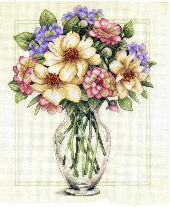 

Top Quality Beautiful Lovely Counted Cross Stitch Kit Flowers in Tall Vase Colorful Flower dim 35228