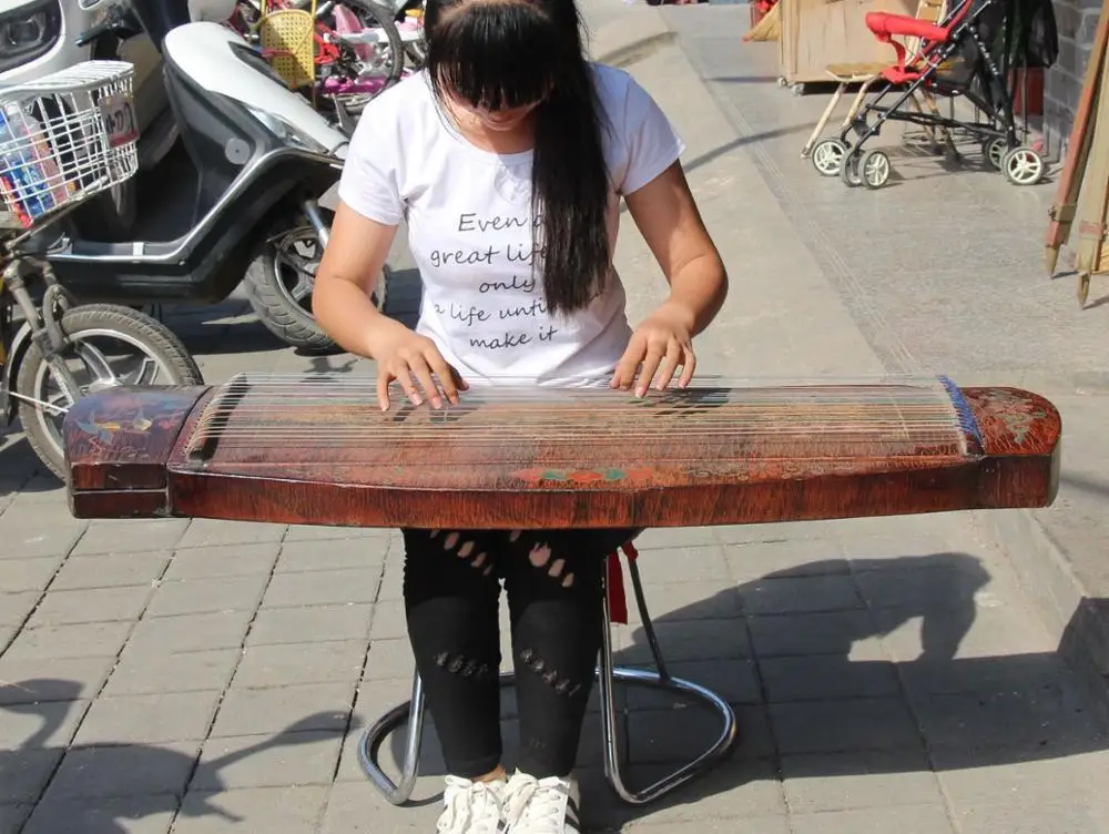 

117cm Wood Lacquerware Magpie Plum blossom Qin Zheng Zither Musical instrument