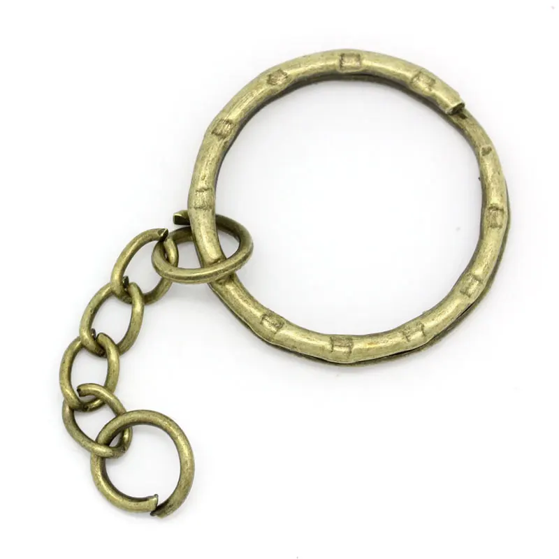 

Alloy Key Chains Key Rings Round Antique Bronze Stripe Pattern 5.3cm(2 1/8") Dia, 5 PCs new
