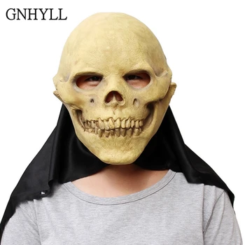 

GNHYLL Party Masks Latex Skull Mask Adult Full Head Face Breathable Halloween Mask Fancy Dress Party Cosplay Costume Theater Toy