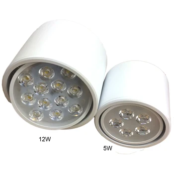 

White Black Silver for Super Market Restaurant Clothes shop, CRI80 Adjustable 9W 12W 15W 18W LED Surface Mounted Downlight