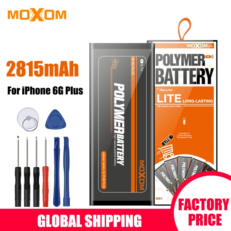 Battery For iPhone 6 Plus 2815mAh MOXOM Replacement Batterie High Capacity Internal Bateria 6plus Free Tools | Мобильные телефоны и