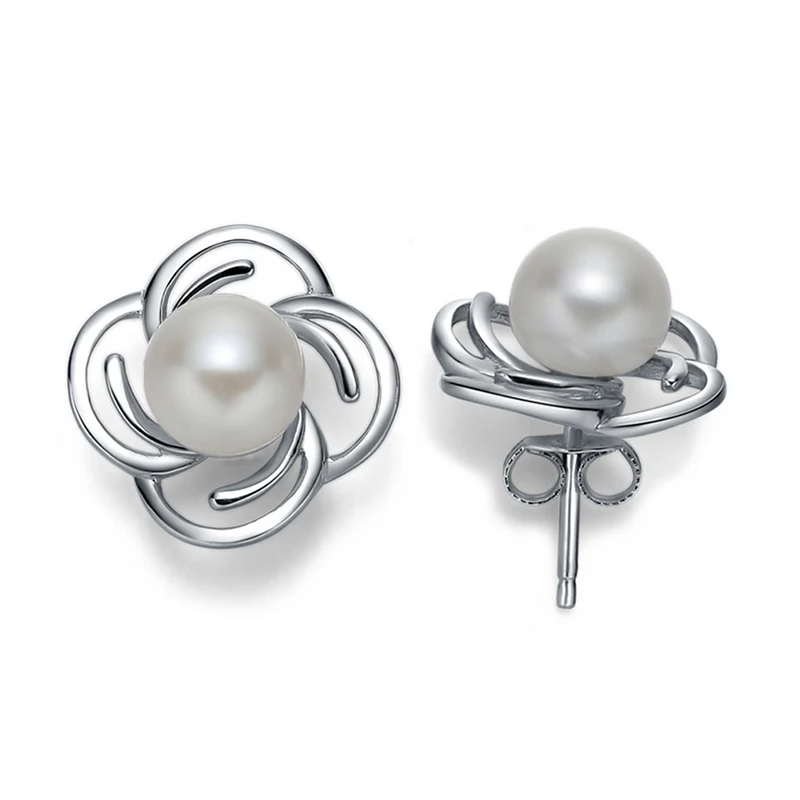 Женские серьги гвоздики из серебра 925 пробы с жемчугом|stud earrings|earring studs earringsearrings