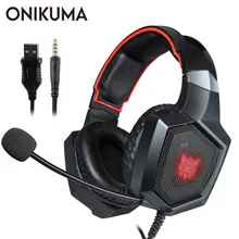 ONIKUMA K8 PS4 игровая гарнитура с микрофоном светодиодный шлем PC стерео наушники с гарнитурой для ноутбука планшета/ Xbox One