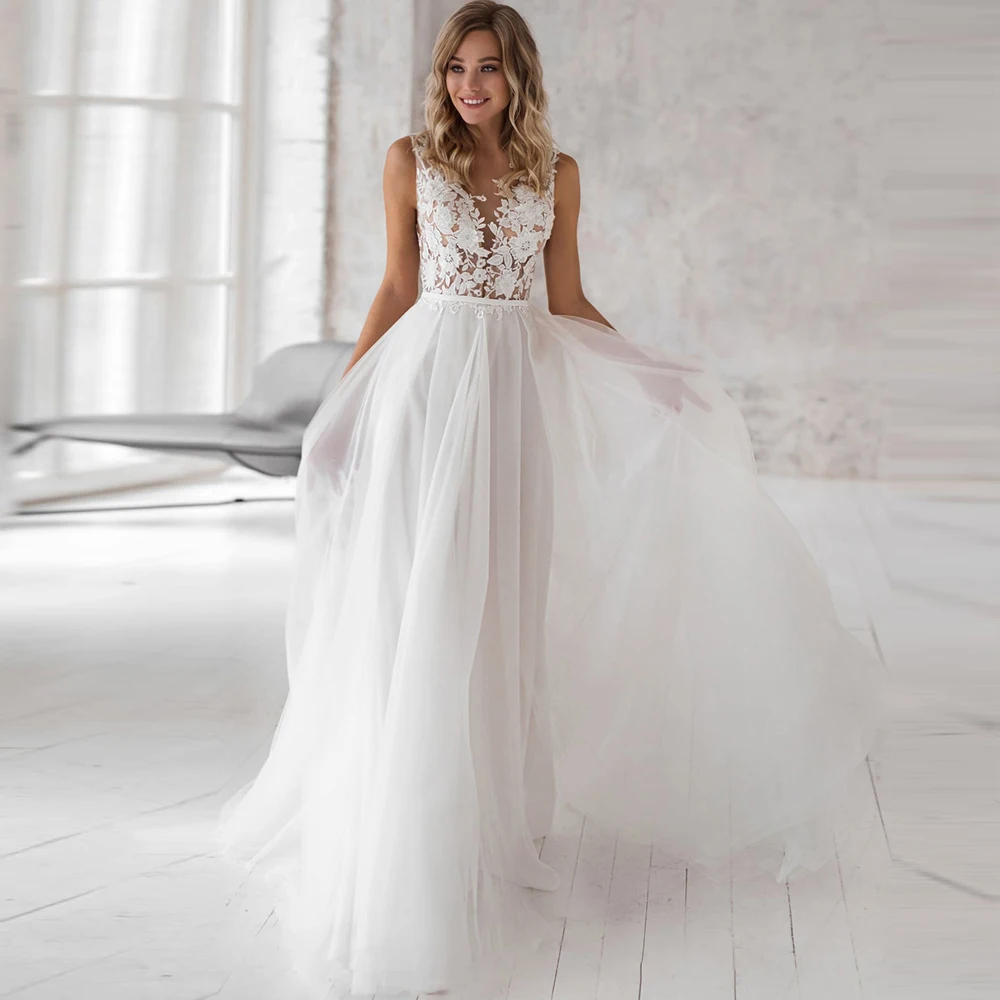 Элегантное богемское свадебное платье кружевное свадебное платье с аппликациеми под заказ Плюс Размер свадебное платье vestidos de noiva