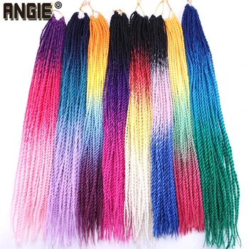 

Crochet Braiding Hair 22 Inch Senegal Twist High Temperature Synthetic Hair Braid Three Tone Ombre Color Crochet Braids