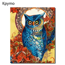 Kpymo Безрамная Сова животные Абстрактные цветные цифры Diy Цифровая живопись по номерам Современная Настенная художественная картина для картина на стену для дома