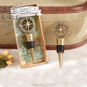 

FREE SHIPPING 100PCS Nautical Theme Compass Wine Stopper Wedding Favors Bridal Shower Ideas Beach Party Bottle Opener