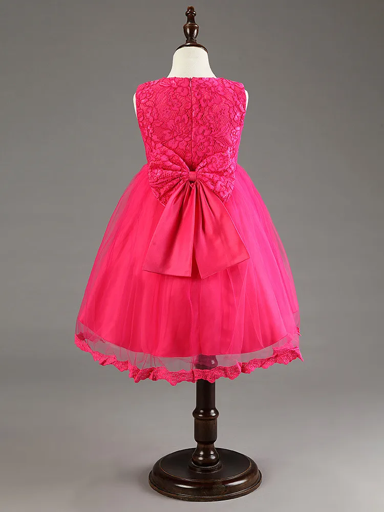 EMS DHL детских платьев для девочек Розовые платья с бантиком в стиле ретро Одежда на выходные Платье с цветочным принтом
