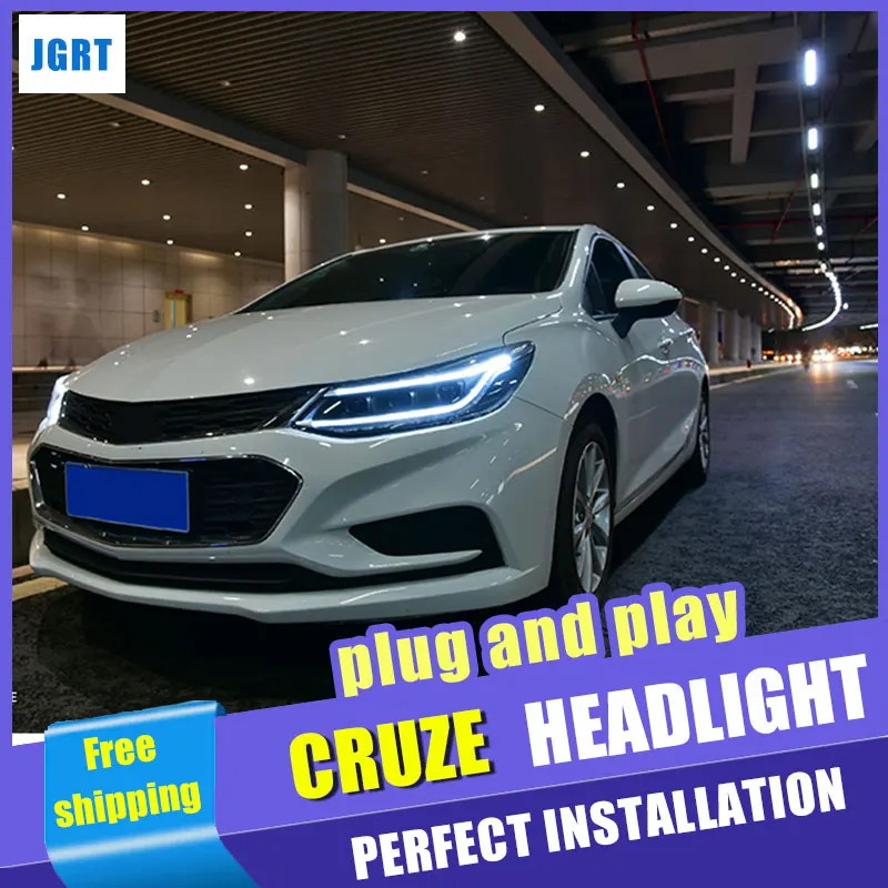 Автомобильный Стайлинг для Chevrolet Cruze фар в сборе 2018 светодиодный объектив двойной