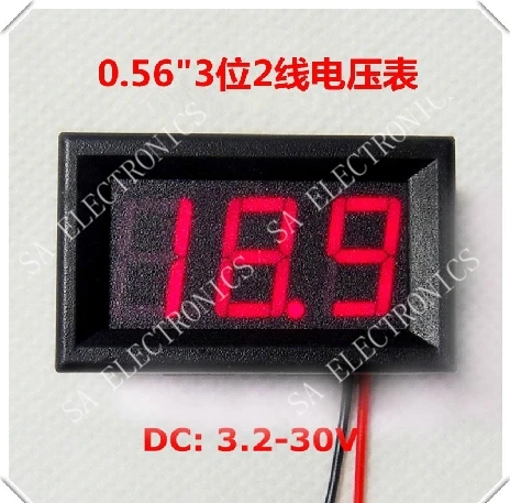 

[BELLA]Imported STM8S003 master ! With reverse polarity protection ! 3.2-30V two-wire digital / digital voltmeter C2--10PCS/LOT