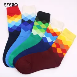 Efero хлопковые носки из Для мужчин Бизнес модные короткие носки по голень теплые Для мужчин платье креативные носки пушистые носки зимние