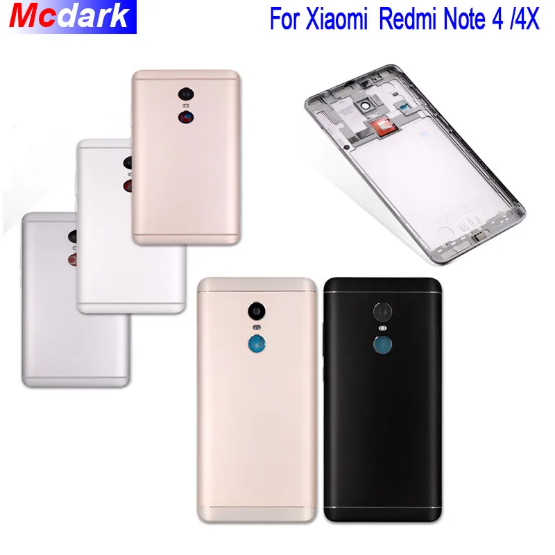 

Mcdark For Xiaomi Redmi Note 4X Battery Case Protective Battery Cover For Xiaomi Redmi Note 4 Side Buttons+Camera Flash Lens