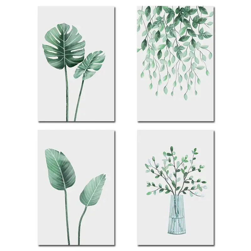 Scandinavian-Style-Watercolor-Plant-Leaf-Nordic-Poster-Nature-Wall-Art-Canvas-Prints-Painting-Decoration-Pictures-Home(9)