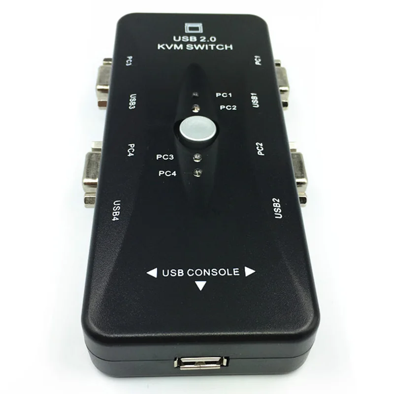 KVM SWITCH 4 Port PC Keyboard Mouse VGA Switch USB VGA