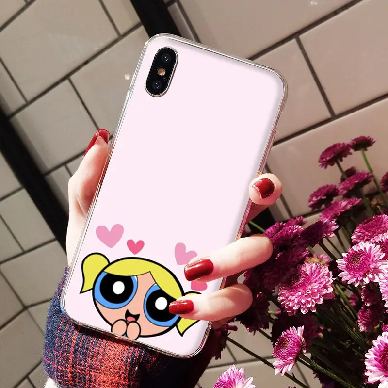 Yinuoda супер милый Powerpuff Girls Мягкий силиконовый чехол для телефона для Apple iPhone 8 7 6 6S Plus X XS MAX 5 5S SE XR мобильных телефонов - Цвет: A15