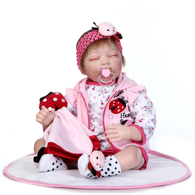 

55cm Vinyl Jointed Reborn Doll Lifelike Kids Baby Dolls for Infant Playmate Christmas Gift FJ88