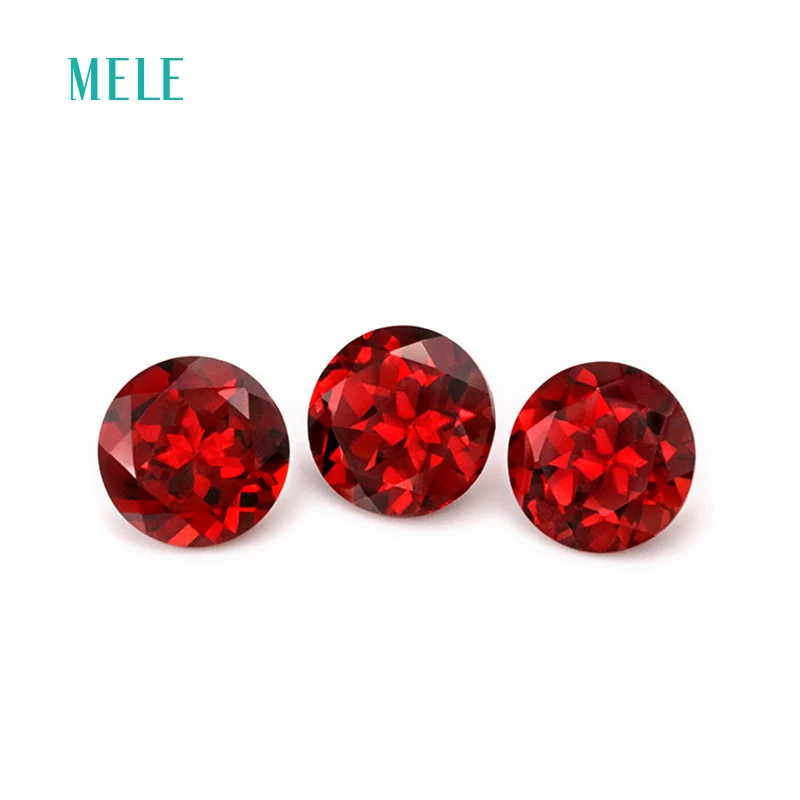 

Natural garnet in round 8mm*8mm, bright color and fire, earring design , anniversary gift for lover jewelry making mian stone
