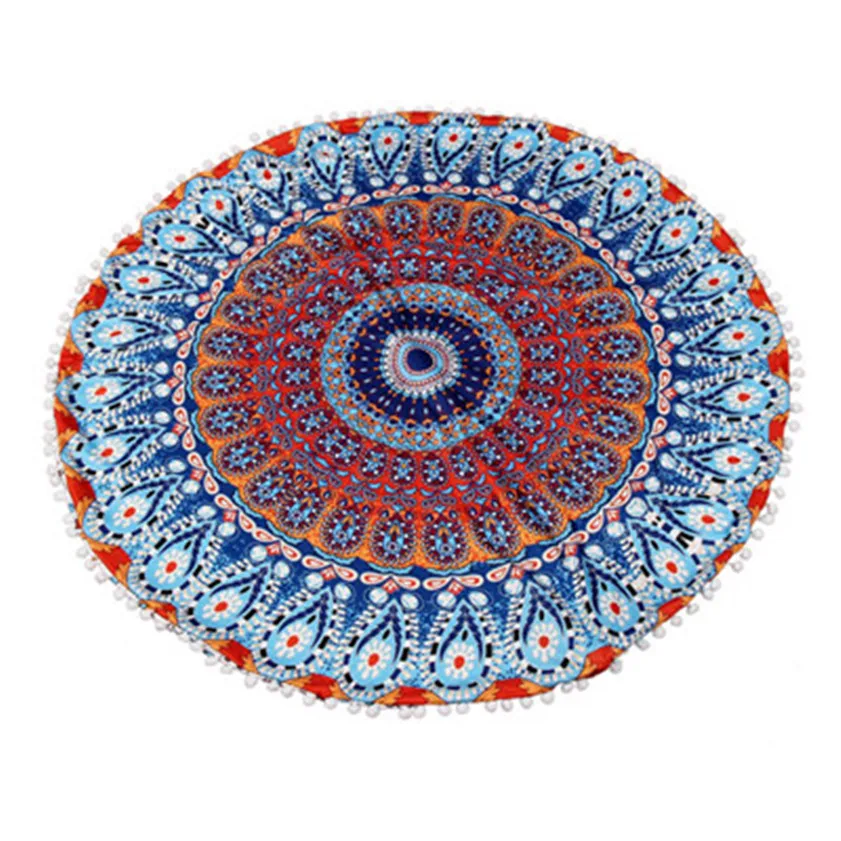 

Large Mandala Floor Pillows Round Bohemian Meditation Cushion Cover Ottoman Pouf 1123