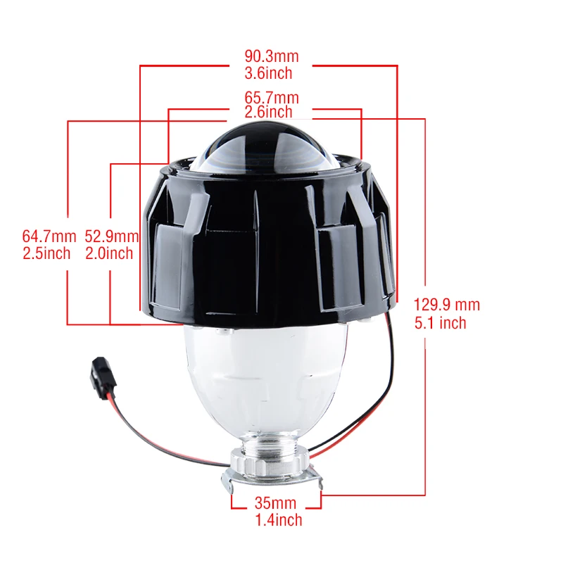 2,5 дюймов Биксеноновая маска для объектива проектора с двойными глазами Ангела для автомобиля HID фары объектив проектора для H1 H4 H7