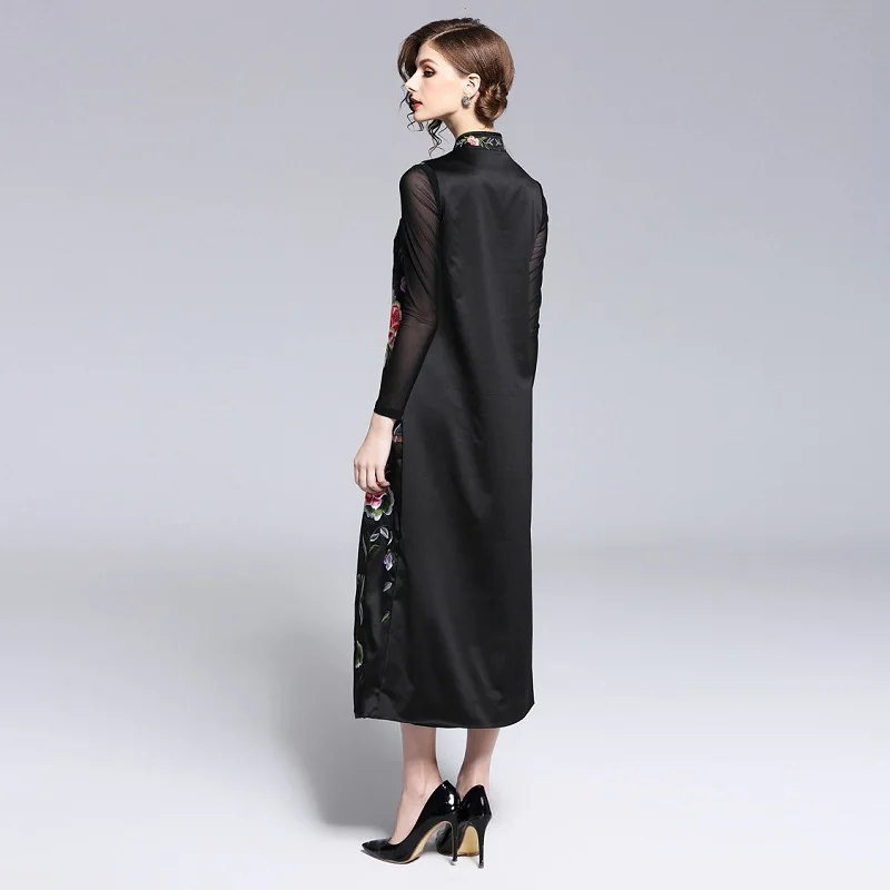 Новое Брендовое китайское платье Qipao коллекция весна лето 2019 женское средней