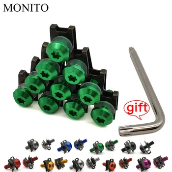 

10 PCS CNC For KAWASAKI KX65 KX85 KX125 KX250 KX250F KX450F KX100 Motorcycle Fairing Screws Custom Moto Body Spring Nuts Bolts