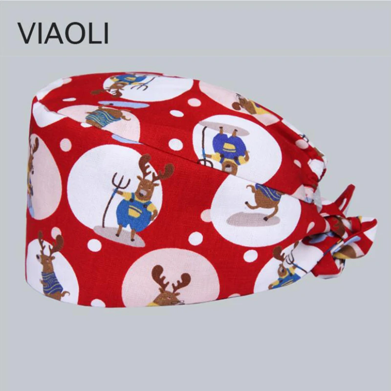 

VIAOLI Surgical Cap Men and women Doctor Nurse Hat Operating Room Hat Dental Beauty Salon Work Cap Printing
