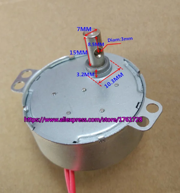 新発売の 12V AC 50TYZ TYC50 7mm, diameter Shaft 4W 20rpm 10rpm, 5rpm, 冷蔵庫・冷凍庫