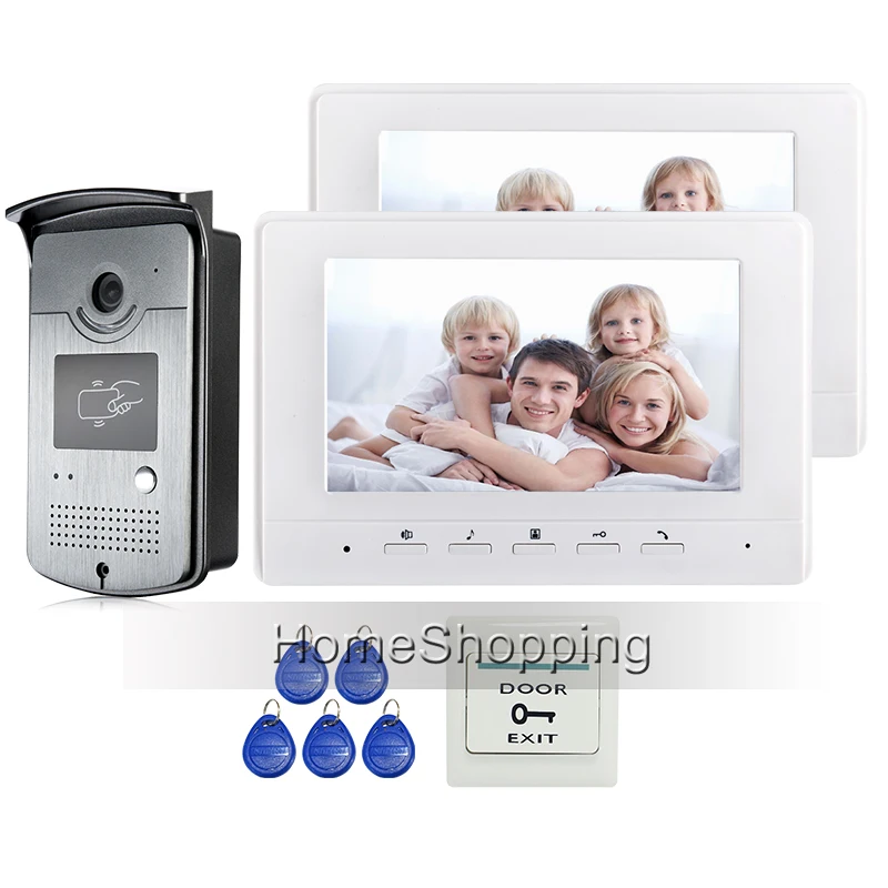 Free Shipping New 7 Color Screen Video Intercom font b Door b font Phone Set 2