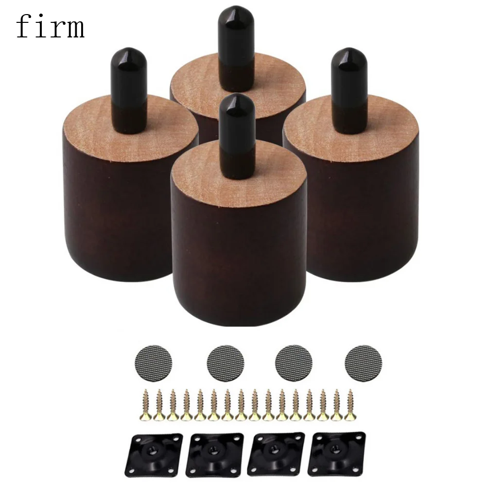 4Pcs 38mm Height 35mm Dia Round Brown WoodenM8x20mm Thread Cabinet Table Chair Couch Feet chair leg modern furniture