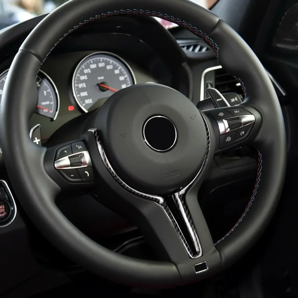 

For BMW M2 F87 M3 F80 M4 F82 M6 F06 F12 F13 X5M F85 X6M F86 M Series Only Carbon Fiber Steering Wheel Replacement Cover Trim