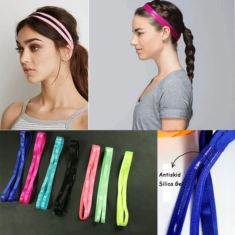 10 Colors  Double Sports Elastic Yoga Hairband Anti-Slip Headbands Original 