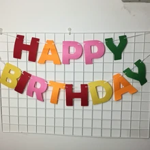 Partywakaka Feliz Festa De Aniversário Grandes letras bandeira feltro Não tecido Decoração Suprimentos