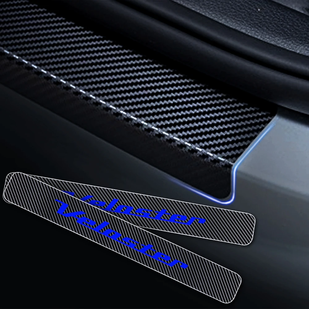 4D виниловая наклейка из углеродного волокна для Hyundai Veloster Автомобильный порог Накладка на порог двери наклейка s автомобильный Стайлинг 4 шт
