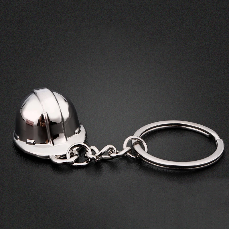 

safety helmet keychain key ring 3D build labourer helmet key chain key holder creative portachiavi llaveros hombre bag charm