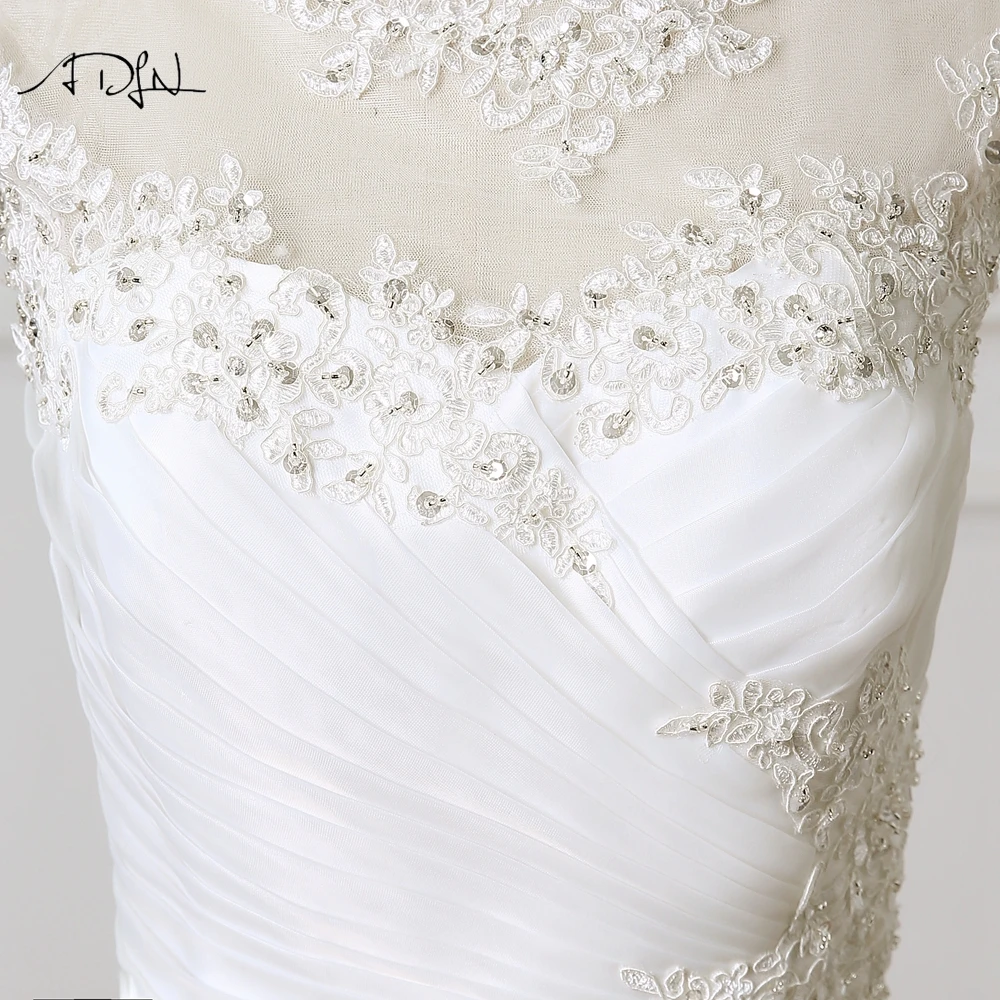 ADLN элегантные свадебные платья русалки белого/цвета слоновой кости с аппликацией из бисера органзы Vestidos de Novia плюс размер свадебное платье