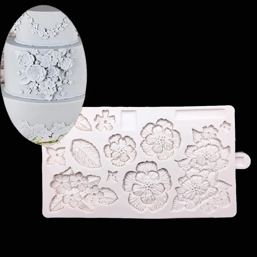 

Flowers leaves Silicone Mold Sugarcraft Cookie Cupcake Chocolate Baking Mold Fondant Cake Decorating Tools