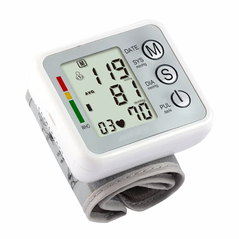 STRIKATE ЖК цифровой говорящий домашний автоматический наручные кровяное давление импульсный сфигмоманометр и тонометр монитор пульсометр