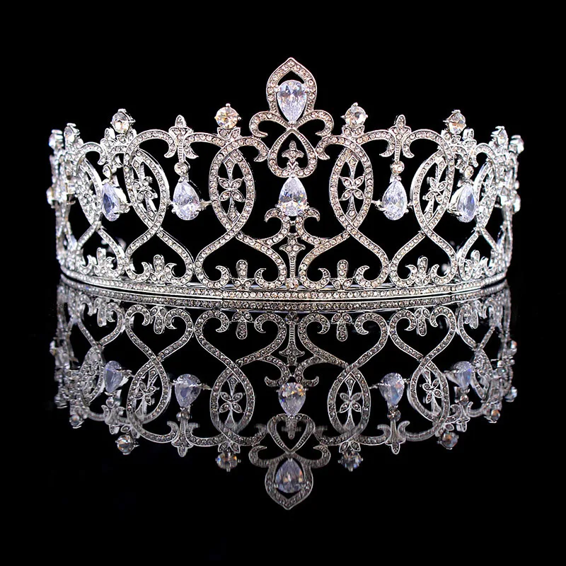 

Vintage Bridal Hair Accessories for Women Wedding Princess Tiara Zirconia Crown Cubic Jewelry Headband Crystal European Crowns