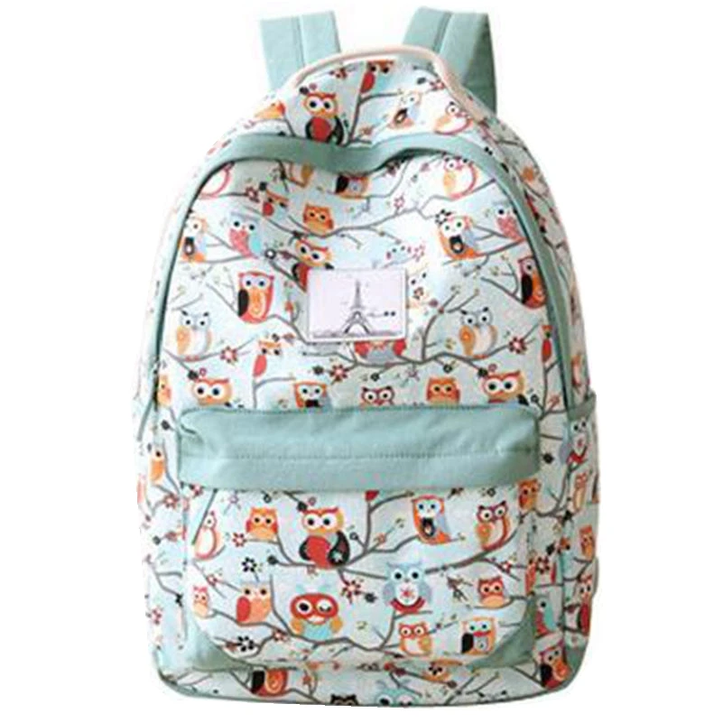 Japan and Korean Style Owl Printing Backpack School Bags for Teenager ...