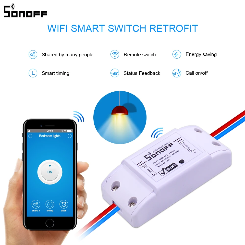 

10PCS Iteam Sonoff Basic Wireless Control Wifi Switch Smart Home Automation Intelligent Wireless Center for Light 10A/2200W