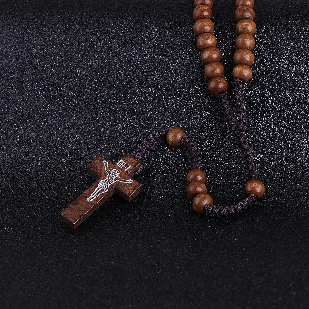 Коми 8 мм деревянные бусины четки деревянные четки круглые бусины дешевые ожерелье католическая молитва Религиозные ювелирные изделия R-051-055