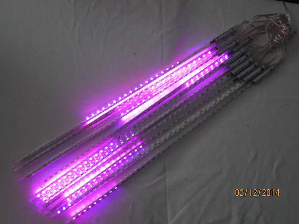 

10sets/lot SMD5050 warm white red green double side led meteor shower lights led tube 12 * 500 mm10 pcs/set 48 leds/pc