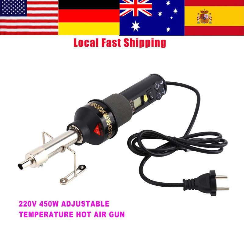 220V 450W LCD Electronic Heat Hot Air Gun Desoldering Soldering Station IC SMD BGA Adjustable Temperature Welding Supplies New