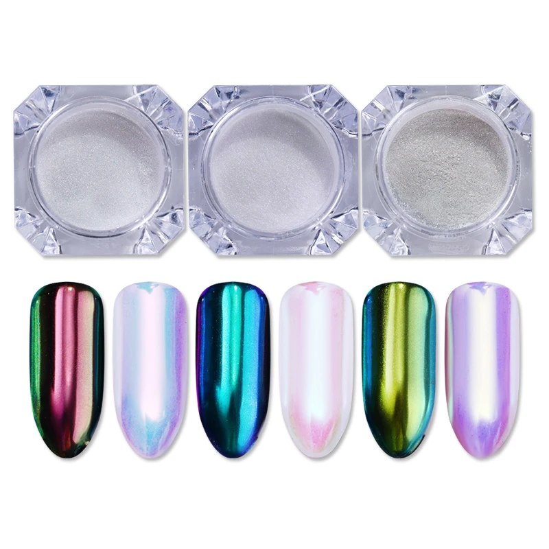 

0.5g Top Aurora Neon Pigment Powder Chameleon Shell Powder Super Mirror Effect Chrome Nail Rainbow Dust Nail Art DIY