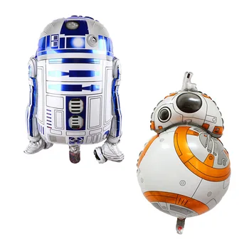 

KUWANLE 25pcs/lot Cartoon Robot Star Wars Mylar Balloon BB-8 Foil Helum Balloons Birthday Party Supplies Decoration Globos