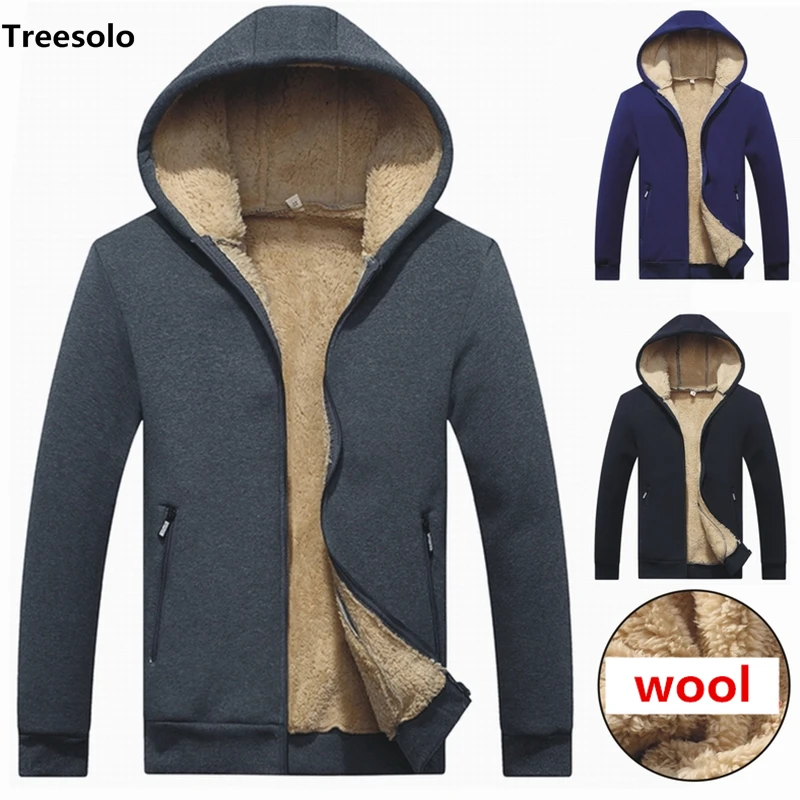 Thick Warm Winter Hoodies Men 2018 Casual Hooded hoodie Lamb cashmere ...